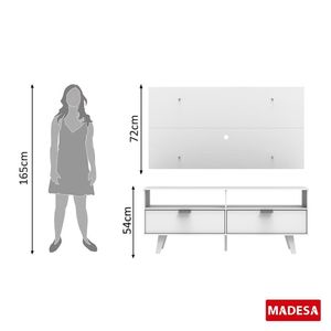 Rack Oslo e Painel para TV Sala de Estar Branco Madesa