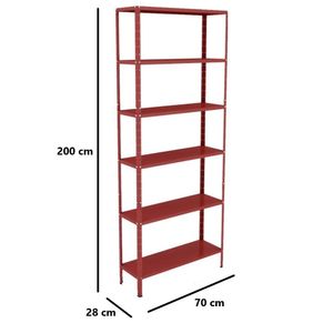 Estante Aço 6 Prateleiras Eaf013 Vermelho