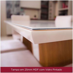 Mesa De Jantar /vidro Canto Reto 90cm Danielly Henn