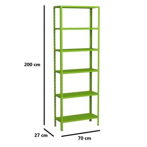 Estante Aço 6 Prateleiras Livros Cozinha Quarto Eaf013 Verde