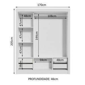 Guarda-roupa Casal Lyon Plus 3 Portas de Correr Madesa
