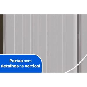 Cozinha Compacta Diamante 3 Peças (2 Armários + 1 Paneleiro) C/ 5 Portas De Vidro Branco - Telasul