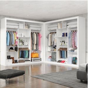 Closet Casal Premium 8 Prateleiras Carioca Móveis Branco