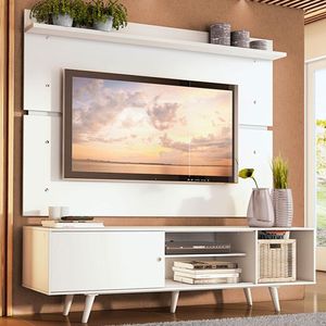 Rack Dubai e Painel p/ TV até 65\ Branco Madesa