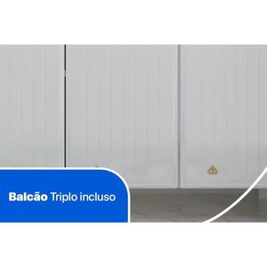 Kit De Cozinha Modulada 4 Peças Diamante (2 Armários + 1 Balcão + 1 Paneleiro) C/ Branco - Telasul