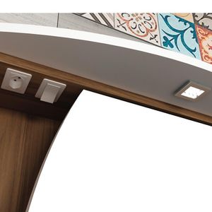 Armário Suspenso Para Banheiro 60Cm C/Espelho Branco Nogal