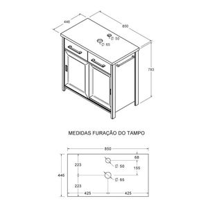 Gabinete Armário Banheiro Ditália Bn-04 Branco