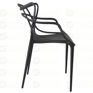 Conjunto Mesa De Jantar Redonda Marci Preta 100cm Com 4 Cadeiras Allegra - Preto