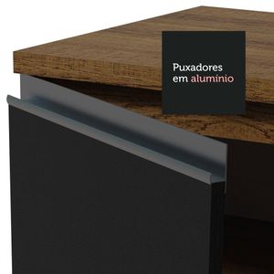 Balcão Madesa Glamy 40 Cm 3 Gavetas Rustic Preto