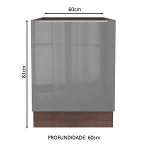 Balcão Madesa Lux 60 Cm 1 Porta Rustic/cinza