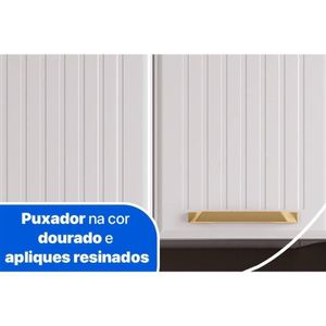 Cozinha Compacta Diamante 3 Peças (2 Armários + 1 Paneleiro) Branco/preto - Telasul