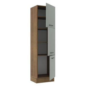 Paneleiro Agata 60 cm 3 Portas Rustic/Cinza Madesa