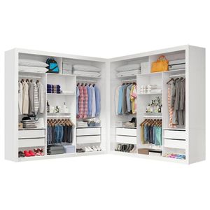 Closet Casal Premium Clarice 8 Gavetas Carioca Móveis Branco