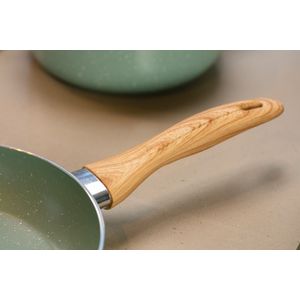 Frigideira com Fundo de Indução 24 cm 1,35 L Revestimento Cerâmico Antiaderente Cor Verde Linha Ceramic Life Botanika Brinox