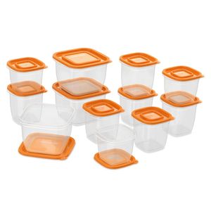 Conjunto de Potes de Plástico Laranja Continental - 12 Unidades