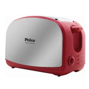 Tostador Philco French Toast com Função Descongelar 8 Níveis de Tostagem Vermelho e Inox