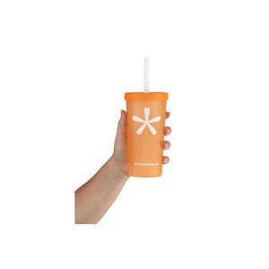 Copo com tampa e canudo Nutri Todas* Seguras 500 ml Laranja