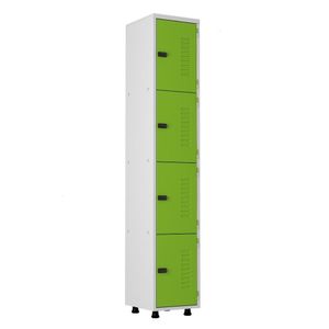 Armário Roupeiro Aço 4 Portas Academia Guarda Volume Verde