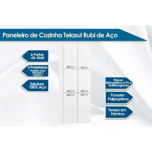 Módulo Cozinha Telasul Rubi Paneleiro C/ 6 Portas Branco