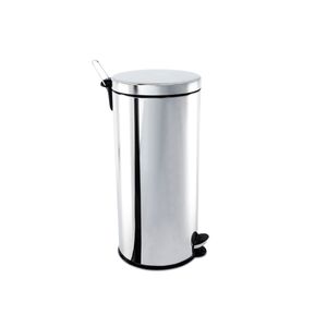 Lixeira Brinox aço inoxidável para cozinhas, escritórios, recepções e banheiros - pedal e balde 30L - Linha Decorline