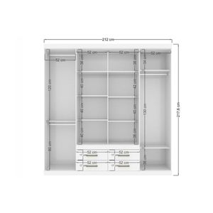 Guarda Roupa 8 Portas E 4 Gavetas C/ Pés Nápoles Branco - Santos Andirá