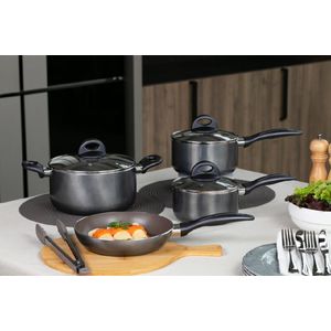 Jogo de Panelas Brinox Antiaderente Ceramic Life 4 Peças Smart Plus Cinza