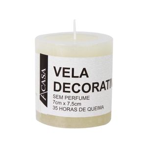 Vela Decorativa Marfim 7x7.5cm - A\CASA