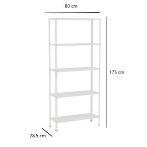 Estante Aço 5 Prateleiras Eaf005 Branca
