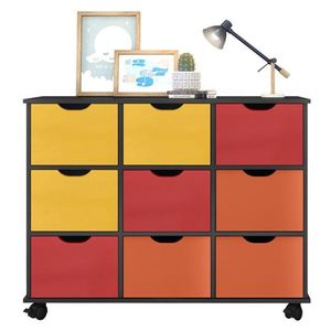 Nicho Organizador 9 Gavetas Preto Colors - Qmovi