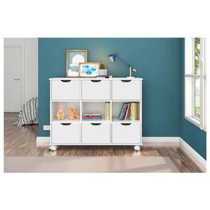 Nicho Organizador 6 Gavetas Branco Brilho - Qmovi