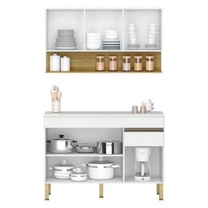 Cozinha Modulada Ambiente Line Composição 2 Supremo Freijó - Kits Paraná