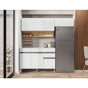 Cozinha Modulada Line Composição 1 Supremo Freijó - Kits Paraná