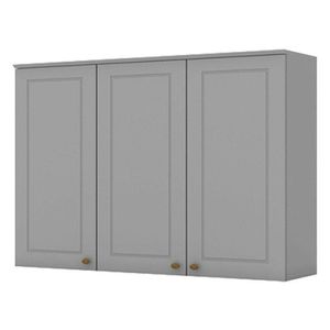 Armário Aéreo 3 Portas 120 Cm Americana Cinza - Henn