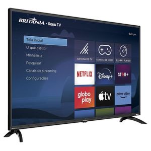 Smart TV 42 Britânia BTV42G6FR2CP Roku Tv Dolby Audio Bivolt