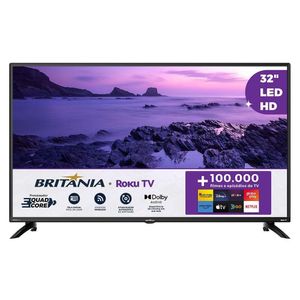 Smart TV 42 Britânia BTV42G6FR2CP Roku Tv Dolby Audio Bivolt