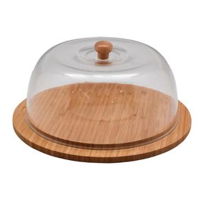 Porta Bolo/Queijo Bambu 24.5cm - A\CASA