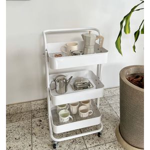 Carrinho Organizador Multiuso 50 kg capacidade Aço Carbono Revestimento Pintura Eletrostática Epóxi Decorato Haus Concept