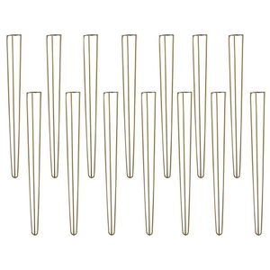 Kit 14 Pés de Metal 90 CM Hairpin Legs Aparador e Mesa de Canto Dourado G41