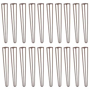 Kit 20 Pés de Metal 60 CM Hairpin Legs Mesa de Canto Aparador Bronze G41