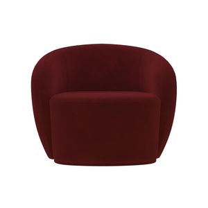Poltrona Decorativa Sala de Estar Íbis Encosto Fixo Veludo Bordô G33 - Gran Belo