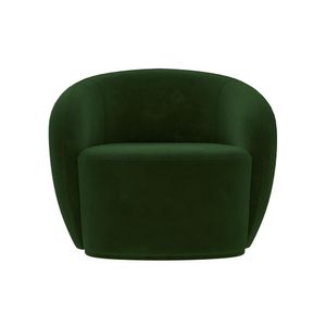 Poltrona Decorativa Sala de Estar Íbis Encosto Fixo Veludo Verde G33 - Gran Belo