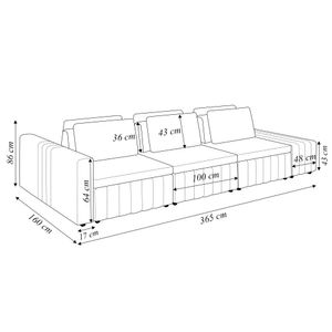 Sofá Ilha com Encosto e Almofadas Móveis Olimpo 365cm Modulado Linho Terracota G45 - Gran Belo