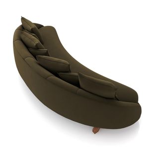 Sofá Living 3 Lugares 265cm Pés Madeira Morales com Almofadas Veludo Castor G52 - Gran Belo