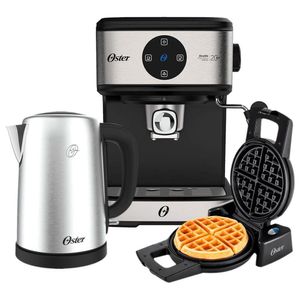 Kit Espresso Oster Cafeteira Double Máquina Waffle Chaleira Elétrica 220V