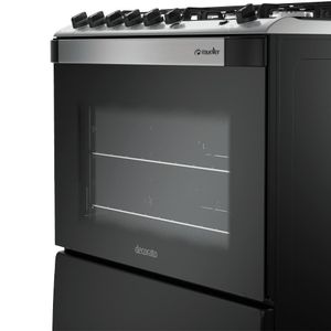 Fogão Mueller 5 Bocas Decorato Gourmet Preto Fosco Com Timer E Tripla Chama Preto Fosco Bivolt