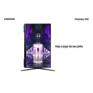 Monitor Gamer Samsung Odyssey G32A 27'' Preto LS27AG320NLXZD FHD 165Hz 1ms Com Ajuste de Altura HDMI DP Freesync