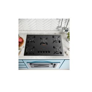 Cooktop Atlas 5 Bocas Utop Com Mesa De Vidro Preto - Bivolt