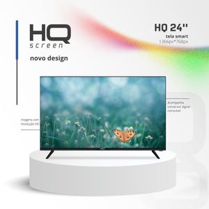 Smart TV HQ LED 24" 2 HDMI 2 USB Wi-Fi Android 11 E Processador Quad Core