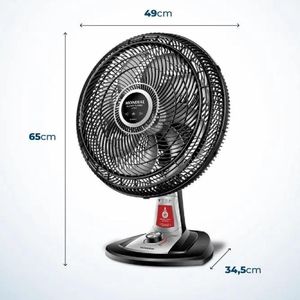 Ventilador De Mesa Mondial Super Turbo 8 Pás Repelente Líquido 140w 40cm Preto E Prata Vtx-40-8p-rl - 127v