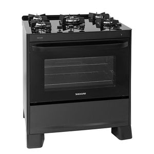 Fogão FGVMG510PT Max Glass 5 Bocas Vidro Temperado Suggar Preto Bivolt